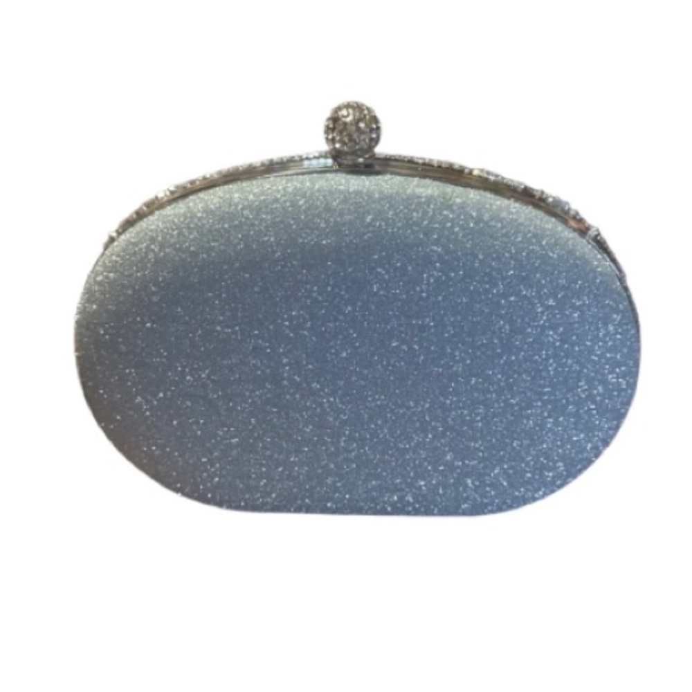 Sparkling Blue and Silver rhinestone embellished Clutch - Picture 3 of 9